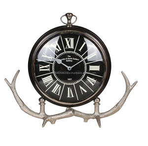 Horloge de bureau plaquée nickel pour la vaisselle, nouvelle horloge de bureau avec Base en marbre, nouvelle horloge de bureau en métal pour la décoration de Table de la maison - Product Image 2