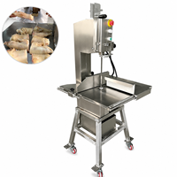 Scie à ruban commerciale pour viande 2,2 kW, scie à os électrique, machine à découper la viande et le poisson congelés