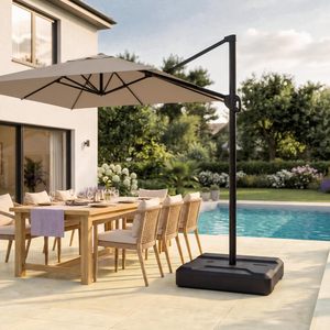 160 kg Fillable <strong>Parasol</strong> <strong>Base</strong> with Wheels Umbrella Stand <strong>Base</strong> Market Patio Outdoor <strong>Heavy</strong> <strong>Duty</strong> Umbrella Holder Mobile - Product Image 2