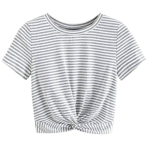 Top corto para mujer, camisetas de manga corta con logotipo personalizado, Camiseta corta transpirable de secado rápido, Camiseta corta informal, camisetas al por mayor - Product Image 1