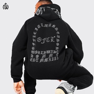 Strass luxe personnalisé Designer hommes à manches longues fermeture éclair complète deux pièces survêtement nouvelle mode Jogging pantalons de survêtement et ensemble à capuche - Product Image 4