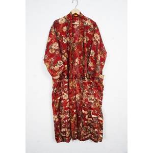 Luxury Silk Kimono Robe Loungewear Gift Boho Summer Festival Daily Wear Sexy Handmade Vintage Sari 3/4 Sleeve Beach Coverup - Product Image 4