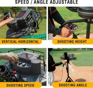 Machine de lancer de baseball à deux roues nouvellement personnalisable, vitesse réglable 30-95 MPH, équipement d'entraînement multi-pas pour la pratique - Product Image 3