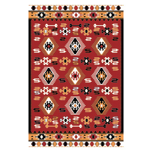 Tapis RUGS DEPOT LXDP-0689 en gros, rouge bordeaux, patchwork vintage, imprimé numériquement, lavable en machine, chenille, antidérapant - Product Image 1