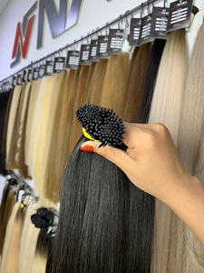 Extensions de cheveux I Tip, kératine pré-collée, 100% cheveux vierges vietnamiens, qualité supérieure, couleur noire - Product Image 2