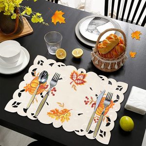 Tapis napperons cuisine napperon caboteur coton lin broderie Pad plat tasse à café tapis de Table décor à la maison OEM - Product Image 5