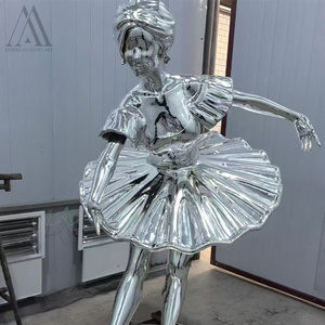 Scultura di balletto di ragazza in vetroresina galvanizzata personalizzata per scuole d'arte accademie di danza installazioni di arte pubblica modello di danza - Product Image 4