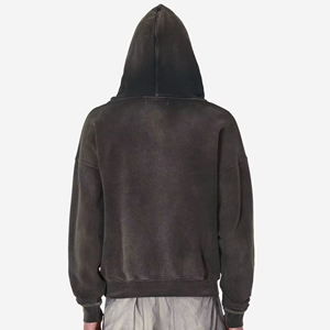 custom men's hoodie oversize <b>drop</b> shoulder Hoodie Blank Pullover Streetwear heavyweight <b>acid</b> washed vintage cropped hoodies - Product Image 6