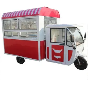 Gerobak kopi multifungsi Trailer makanan Mobile, keranjang makanan es krim truk makanan Mini dilengkapi penuh