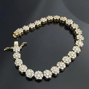 RB Gems Personnalisé 925 Sterling Silver VVS Moissanite Gemstone Fine Charm Bracelet Élégant Hip Hop STAR Iced Cuban Link Chain Unique - Product Image 1