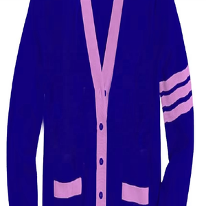 Col en V Cardigan tricoté pull école collage - Product Image 5