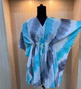 Robe kaftan en coton tie-dye de haute qualité pour femmes, idéale pour l'été - Product Image 1