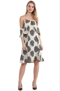 Robe tunique imprimée de haute qualité à la mode pour l'été Robes personnalisées sans manches à épaules dénudées - Product Image 3