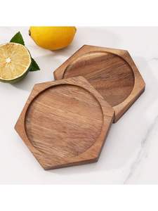Factory Custom OEM/DOM Logo and Shape Round Square <b>Bamboo</b> Coasters <b>Mats</b> Pads Walnut Beech Wood Drink Tea Cup Coasters Wholesale - Product Image 5