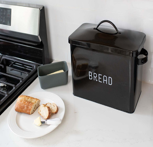 Boîte à pain vert menthe, stockage de boulangerie, porte-pain à deux étages, design roll top, style vintage, disponible au prix de gros. - Product Image 4