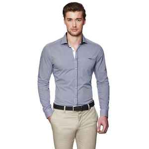 Chemises habillées pour hommes à manches longues, coupe ajustée, col carré, anti-froissement, en flanelle, imperméables, pour le printemps - Product Image 3