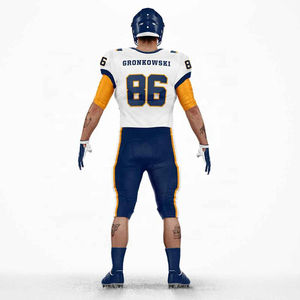 Uniforme de fútbol americano profesional hecho a medida con Conjunto de jersey y pantalones con poliéster de alto rendimiento - Product Image 4