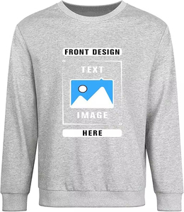 Sweatshirts surdimensionnés pour hommes Sweat-shirt à col rond vierge Sweatshirts personnalisés en éponge française - Product Image 3