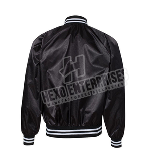 Blousons bombardiers en satin de haute qualité pour hommes Offre Spéciale veste universitaire de style universitaire à capuche de couleur unie pour hommes - Product Image 6