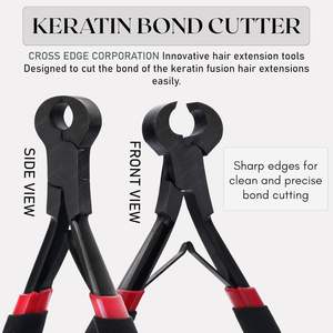 Outils d'extension de cheveux à la kératine noire Bond Cutter de qualité supérieure sur mesure avec pochette souple pour un transport facile assurant l'installation - Product Image 2