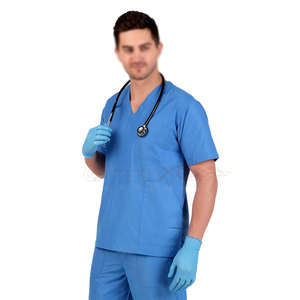 Men Scrub Suit <b>Set</b> With Stitched Hem And Comfortable Neckline For <b>Doctors</b> Fade Resistant Men Scrub Suit - Product Image 3