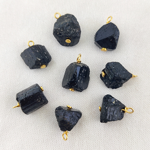 ทัวร์มาลีนสีดำดิบ8-10มม. ลวดเงินสเตอร์ลิง8-10มม. - Product Image 2