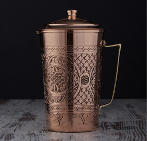 Pichet en cuivre pur personnalisé en gros OEM pot en cuivre pour la maison hôtel restaurant cuivre indien - Product Image 1