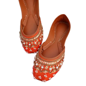 Nouvel arrivage de chaussures Khussa faites à la main et personnalisées pour femmes, confortables et légères, nouveau look élégant Khussa pour la fête de mariage de l'Aïd - Product Image 2