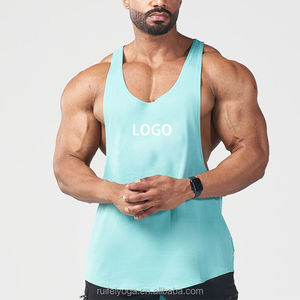 OEM Logo personnalisé Hommes XL Gym Sportswear Été Vintage Singlets Stringer Musculation Fitness Débardeur Bambou Coton Polyester - Product Image 1