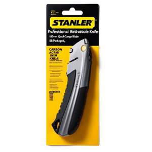 Cuchillo retráctil profesional STANLEY con hoja de cambio rápido de 180 mm, empaquetado en SB - Product Image 3