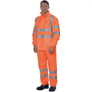 Orange PREVENT Reflective Industrial <b>Raincoat</b> Simple Long Single-Person for Poncho Style for Outdoor & Camping Use - Product Image 3