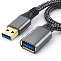 Cable de Extensión USB 3.0 LUNG KAY de 5 Gbps, Tipo A Macho a Hembra, Cable de Datos Trenzado de Nailon para Teclado, Ratón, Cámara, PC