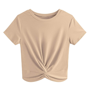 Nouveau design, t-shirt court pour femme à séchage rapide, en coton, de haute qualité, pour le sport et le yoga. - Product Image 1