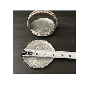 Round Shape Stainless Steel <b>Coaster</b> Custom Metal <b>Drink</b> <b>Coasters</b> With wood Holder hot selling - Product Image 2