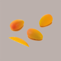 Realistische mango siliconen fruitvorm 57x36H26 mm dessertgereedschap