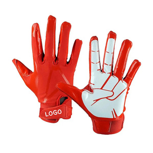 Gants de football en cuir pour receveurs, antidérapants avec paume en silicone pour l'entraînement hivernal, commande en gros directement de l'usine - Product Image 4
