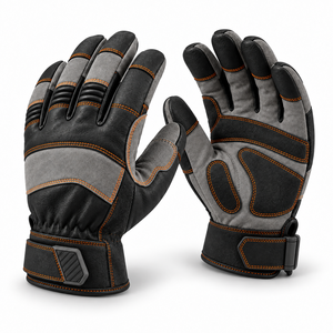 Gants de travail en cuir jaune, texture lisse, antidérapants, résistants à l'abrasion, poignets renforcés, usage général, sécurité, épaisseur 10 mil - Product Image 3