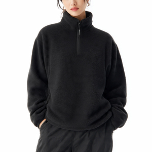 Pull en polaire à col montant, veste en polaire épaisse d'hiver, style tendance pour femmes, vestes en polaire pour femmes - Product Image 3