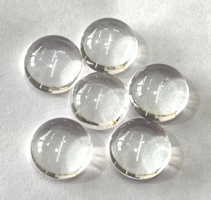 Quartz Naturel Blanc Clair Rond 10mm Cabochon à Dos Plat-Pierres Précieuses Lâches - Product Image 3