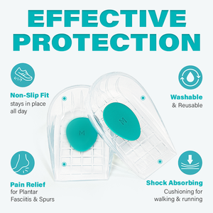 Bantalan Gel silikon penyerap guncangan, lembut cangkir hak tugas berat dukungan pereda nyeri tumit untuk penyakit Sevens Plantar Fasciitis - Product Image 2