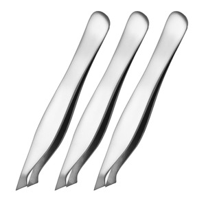 Pince à sourcils professionnelle en acier inoxydable pince à épiler oblique à pointe polyvalente marque privée sourcils légers façonnage facile - Product Image 4