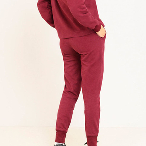 Ensemble de survêtement en polaire respirant de haute qualité pour femmes taille XL Logo brodé imprimé à capuche pantalons de survêtement pour printemps hiver solide - Product Image 3