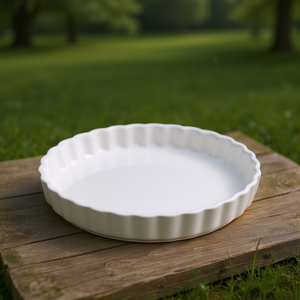 VISTA ALEGRE - Juego de 12 moldes redondos para pastel de gres blanco de 12.5 cm de diámetro y 3 cm de grosor para hornear - Product Image 3