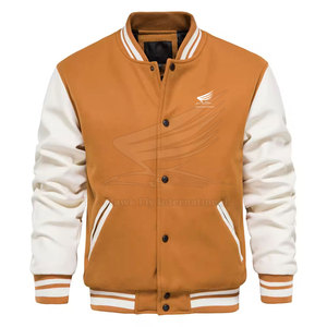 100% Cotton Wool Made High Street Style Front <b>Mandarin</b> <b>Collar</b> Breathable Letterman <b>Jacket</b> Best Price New Arrival Winter <b>Jacket</b> - Product Image 1