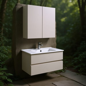 Mobile Bagno Sospeso Koricini Vieste Grigio Perla con 2 Ante 30x170x30 cm - Product Image 3