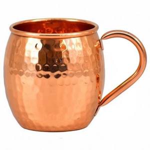 Vente chaude Top Rated Mule Mug 100% Cuivre Pur Fabriqué À La Main Écologique Martelé Conception 475ml Poignée En Laiton Couvercle Paille - Product Image 3