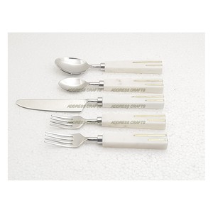 Juego de Cubiertos de Acero Inoxidable de la Mejor Calidad, Cubiertos con Mango de Madera y Resina, Cubiertos Plateados para el Hogar, Bodas, Restaurantes y Fiestas - Product Image 5