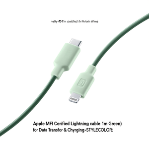 Câble Lightning certifié Apple MFi (1 m vert) pour le transfert de données et la charge - STYLECOLOR - Product Image 2