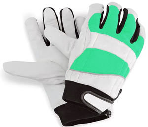 Guantes de mecánico de impacto resistentes a Cortes, Palma de cuero genuino, cómodos guantes de motosierra de seguridad con cierre a presión para el trabajo - Product Image 1