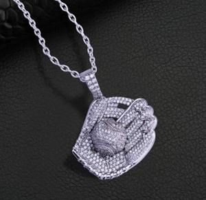 Pendentif baseball personnalisé en argent sterling Moissanite et pendentif hip-hop en diamant Moissanite et autres bijoux en diamant - Product Image 2
